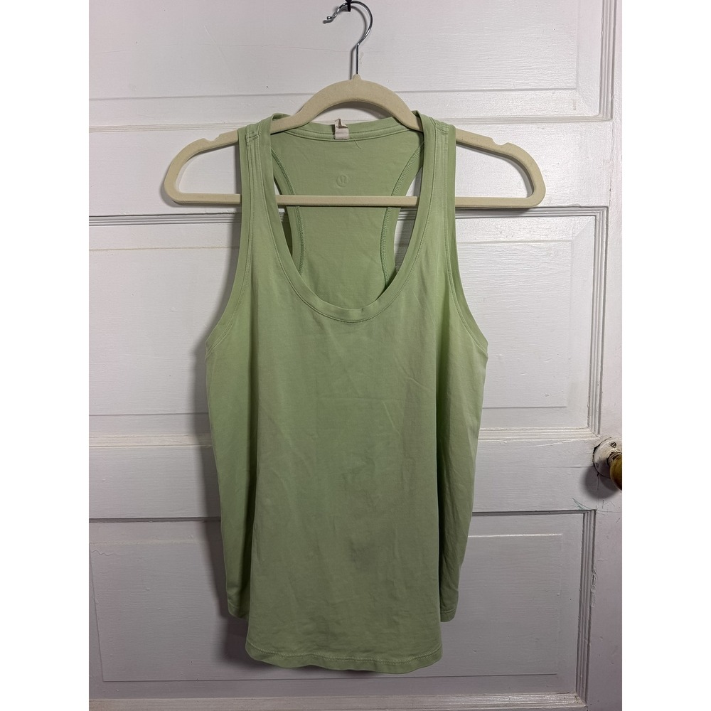 Lululemon Cool Racerback Tank Top Lime Green Size 8 Yoga Activewear Skimming Fit